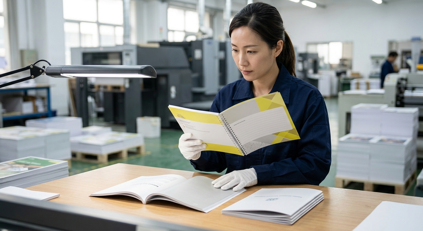 Quality inspection of bound workbooks and manuals